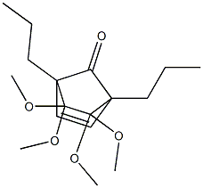 5,5,6,6-テトラメトキシ-1,4-ジプロピルビシクロ[2.2.1]ヘプタ-2-エン-7-オン 化学構造式