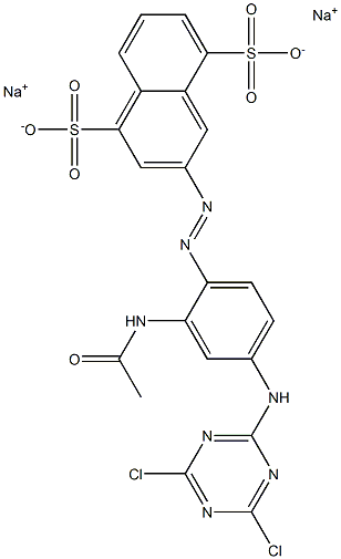 3-[4-(2,4-Dichloro-1,3,5-triazine-6-ylamino)-2-(acetylamino)phenylazo]-1,5-naphthalenedisulfonic acid disodium salt Structure