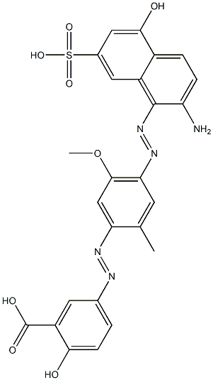 5-[4-(2-Amino-5-hydroxy-7-sulfo-1-naphtylazo)-2-methyl-5-methoxyphenylazo]-2-hydroxybenzoic acid|