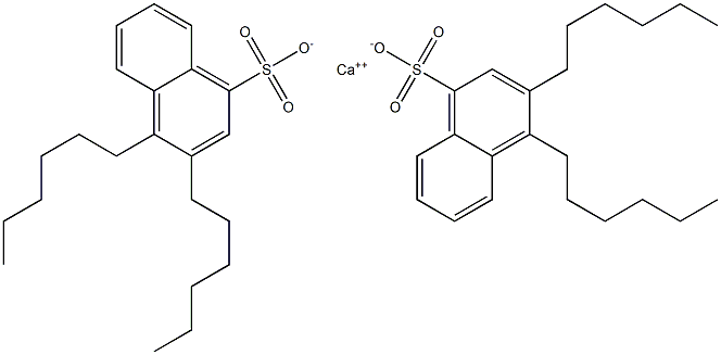 Bis(3,4-dihexyl-1-naphthalenesulfonic acid)calcium salt Structure