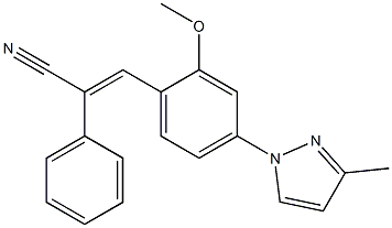 3-[2-Methoxy-4-(3-methyl-1H-pyrazol-1-yl)phenyl]-2-phenylacrylonitrile Struktur