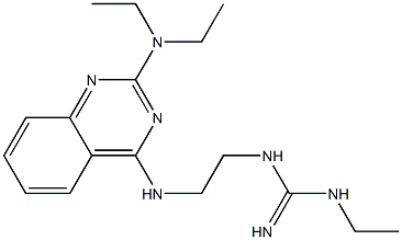 2-ジエチルアミノ-4-[2-(3-エチルグアニジノ)エチルアミノ]キナゾリン 化学構造式