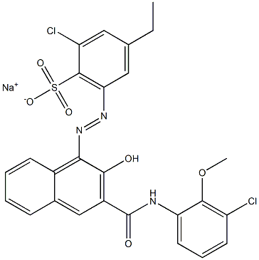 2-Chloro-4-ethyl-6-[[3-[[(3-chloro-2-methoxyphenyl)amino]carbonyl]-2-hydroxy-1-naphtyl]azo]benzenesulfonic acid sodium salt