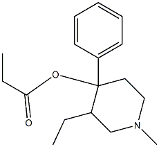 Propionic acid 3-ethyl-1-methyl-4-phenylpiperidin-4-yl ester 结构式