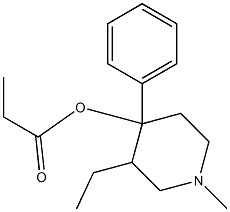 Propionic acid 3-ethyl-1-methyl-4-phenylpiperidin-4-yl ester,,结构式