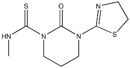 1-Methylthiocarbamoyl-3-(2-thiazolin-2-yl)tetrahydropyrimidin-2(1H)-one Struktur