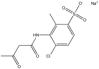 3-(Acetoacetylamino)-4-chloro-2-methylbenzenesulfonic acid sodium salt,,结构式