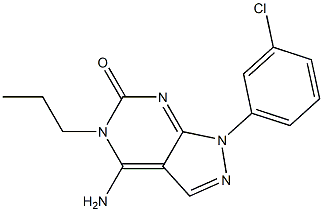 4-Amino-1-(3-chlorophenyl)-5-propyl-1H-pyrazolo[3,4-d]pyrimidin-6(5H)-one 结构式