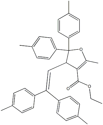 4,5-Dihydro-2-methyl-5,5-bis(4-methylphenyl)-4-[2,2-bis(4-methylphenyl)ethenyl]furan-3-carboxylic acid ethyl ester,,结构式