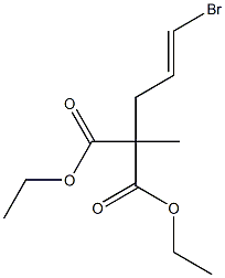 2-メチル-2-(3-ブロモ-2-プロペニル)マロン酸ジエチル 化学構造式