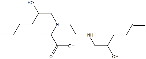 2-[N-(2-Hydroxyhexyl)-N-[2-(2-hydroxy-5-hexenylamino)ethyl]amino]propionic acid 结构式