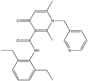 1-(3-Pyridinylmethyl)-1,4-dihydro-2,6-dimethyl-N-(2,6-diethylphenyl)-4-oxopyridine-3-carboxamide Structure