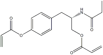 プロペン酸(2S)-3-[4-[(1-オキソ-2-プロペニル)オキシ]フェニル]-2-[(1-オキソプロピル)アミノ]プロピル 化学構造式