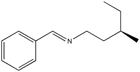 [R,(-)]-N-ベンジリデン-3-メチル-1-ペンタンアミン 化学構造式