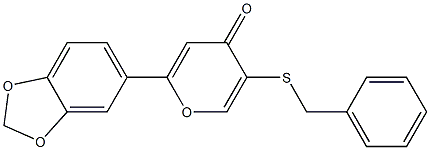 2-(1,3-Benzodioxol-5-yl)-5-(benzylthio)-4H-pyran-4-one Structure