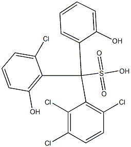 (2-Chloro-6-hydroxyphenyl)(2,3,6-trichlorophenyl)(2-hydroxyphenyl)methanesulfonic acid 结构式