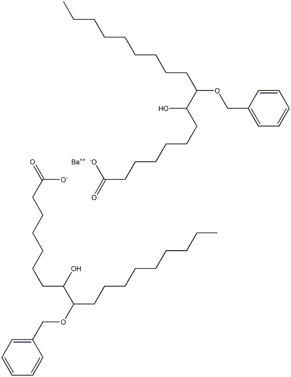 ビス(9-ベンジルオキシ-8-ヒドロキシステアリン酸)バリウム 化学構造式