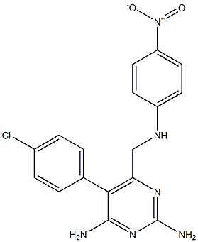 5-(4-Chlorophenyl)-6-(4-nitrophenylaminomethyl)pyrimidine-2,4-diamine Struktur