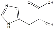 (2R)-2-ヒドロキシ-3-(1H-イミダゾール-5-イル)プロパン酸 化学構造式