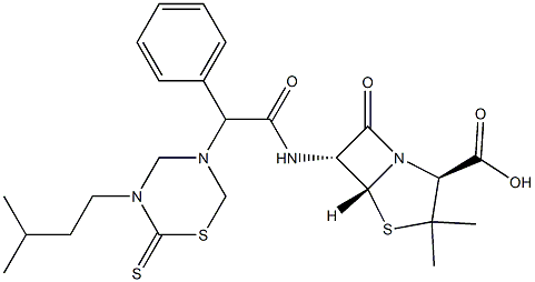 6-[2-Phenyl-2-[(3-isopentyl-2-thioxo-3,4,5,6-tetrahydro-2H-1,3,5-thiadiazin)-5-yl]acetylamino]penicillanic acid