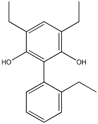 4,6-Diethyl-2-(2-ethylphenyl)benzene-1,3-diol,,结构式