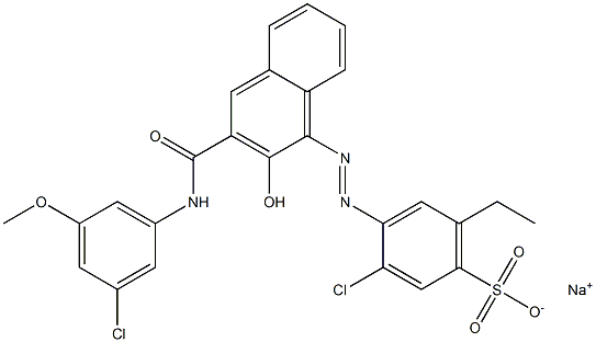 3-Chloro-6-ethyl-4-[[3-[[(3-chloro-5-methoxyphenyl)amino]carbonyl]-2-hydroxy-1-naphtyl]azo]benzenesulfonic acid sodium salt