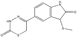 3-Methylthio-5-[(3,6-dihydro-2-oxo-2H-1,3,4-thiadiazin)-5-yl]-1H-indol-2(3H)-one Structure