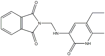 5-エチル-6-メチル-3-[[[(1,3-ジヒドロ-1,3-ジオキソ-2H-イソインドール)-2-イル]メチル]アミノ]ピリジン-2(1H)-オン 化学構造式