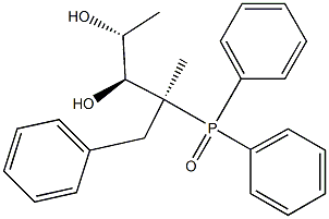 (2R,3S,4S)-4-メチル-4-(ジフェニルホスフィニル)-5-フェニルペンタン-2,3-ジオール 化学構造式