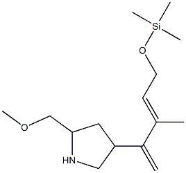 4-[(E)-1-Methylene-2-methyl-4-[(trimethylsilyl)oxy]-2-butenyl]-2-(methoxymethyl)pyrrolidine 结构式