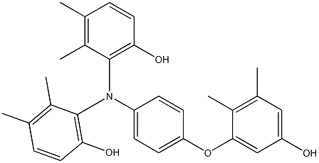 N,N-Bis(6-hydroxy-2,3-dimethylphenyl)-4-(5-hydroxy-2,3-dimethylphenoxy)benzenamine,,结构式