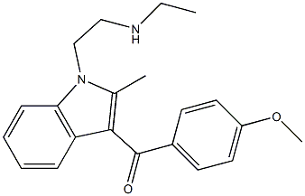 1-[2-エチルアミノエチル]-3-(4-メトキシベンゾイル)-2-メチル-1H-インドール 化学構造式