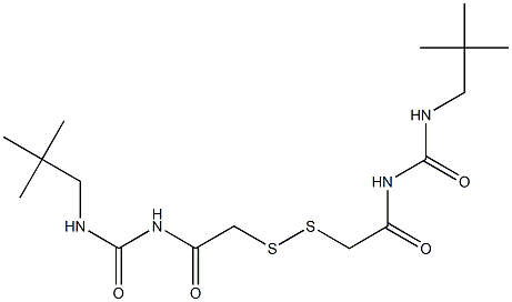 1,1'-(ジチオビスメチレンビスカルボニル)ビス[3-ネオペンチル尿素] 化学構造式
