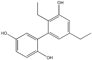 2',5'-ジエチル-1,1'-ビフェニル-2,3',5-トリオール 化学構造式