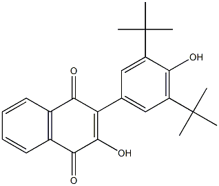 3-Hydroxy-2-(4-hydroxy-3,5-di-tert-butylphenyl)-1,4-naphthoquinone 结构式