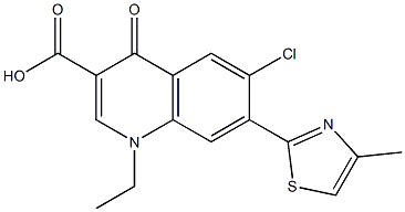 1,4-Dihydro-1-ethyl-4-oxo-6-chloro-7-(4-methylthiazol-2-yl)quinoline-3-carboxylic acid Structure