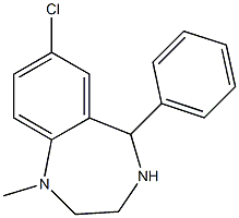 7-クロロ-1-メチル-2,3,4,5-テトラヒドロ-5-フェニル-1H-1,4-ベンゾジアゼピン 化学構造式
