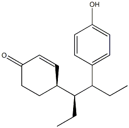 4-[(3S,4S)-4-(4-ヒドロキシフェニル)ヘキサン-3-イル]シクロヘキサ-2-エン-1-オン 化学構造式