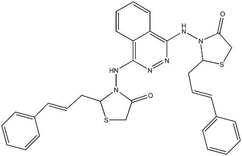 N,N'-Bis[2-cinnamyl-4-oxothiazolidin-3-yl]phthalazine-1,4-diamine Structure