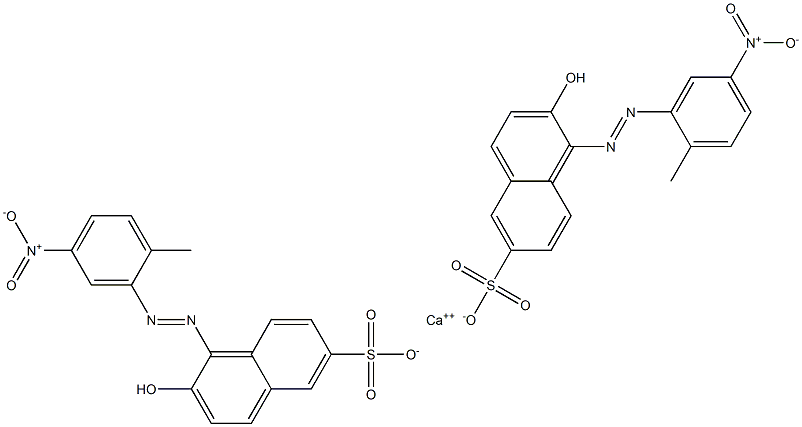 Bis[1-[(2-methyl-5-nitrophenyl)azo]-2-hydroxy-6-naphthalenesulfonic acid]calcium salt Struktur