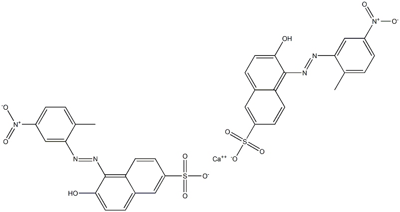 Bis[1-[(2-methyl-5-nitrophenyl)azo]-2-hydroxy-6-naphthalenesulfonic acid]calcium salt,,结构式