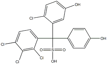 (2-Chloro-5-hydroxyphenyl)(2,3,4-trichlorophenyl)(4-hydroxyphenyl)methanesulfonic acid 结构式