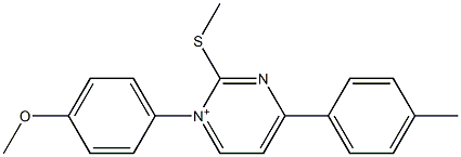 1-(4-Methoxyphenyl)-4-(4-methylphenyl)-2-methylthio-1-pyrimidinium 结构式