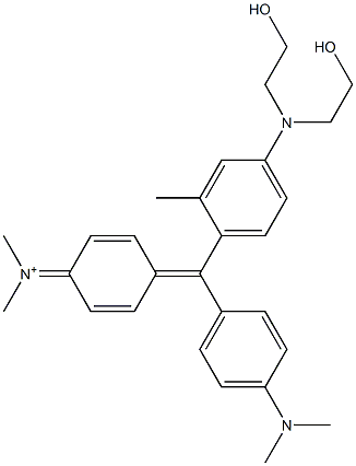 N-[4-[[4-[Bis(2-hydroxyethyl)amino]-2-methylphenyl][4-(dimethylamino)phenyl]methylene]-2,5-cyclohexadien-1-ylidene]-N-methylmethanaminium Structure