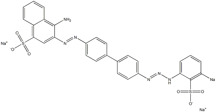 4-Amino-3-[[4'-[3-(3-sodiosulfophenyl)triazen-1-yl]-1,1'-biphenyl-4-yl]azo]naphthalene-1-sulfonic acid sodium salt 结构式