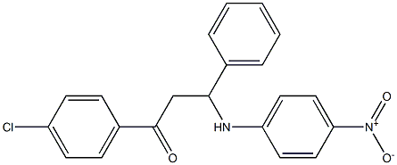 1-(4-クロロフェニル)-3-(フェニル)-3-[(4-ニトロフェニル)アミノ]プロパン-1-オン 化学構造式