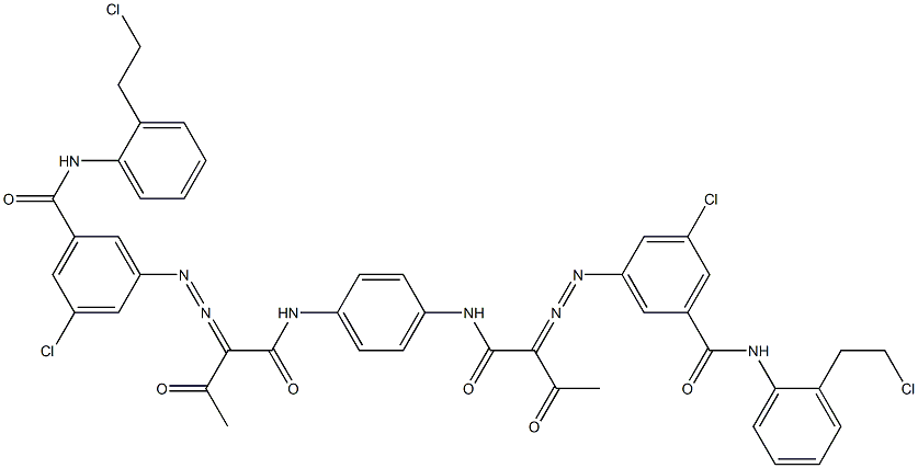 3,3'-[1,4-Phenylenebis[iminocarbonyl(acetylmethylene)azo]]bis[N-[2-(2-chloroethyl)phenyl]-5-chlorobenzamide] Structure