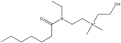 2-(N-エチル-N-ヘプタノイルアミノ)-N-(2-ヒドロキシエチル)-N,N-ジメチルエタンアミニウム 化学構造式