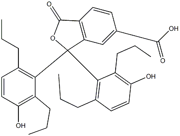 1,3-Dihydro-1,1-bis(3-hydroxy-2,6-dipropylphenyl)-3-oxoisobenzofuran-6-carboxylic acid Struktur