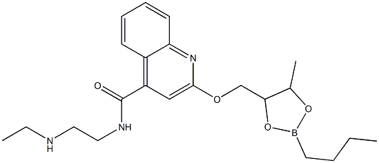 2-(2-ブチル-5-メチル-1,3,2-ジオキサボロラン-4-イル)メトキシ-N-(2-エチルアミノエチル)-4-キノリンカルボアミド 化学構造式